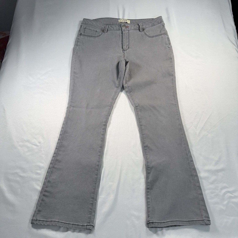 D. Jeans New York Womens Size 14 Gray Straight Leg Jeans Stretch Denim 34x30.5